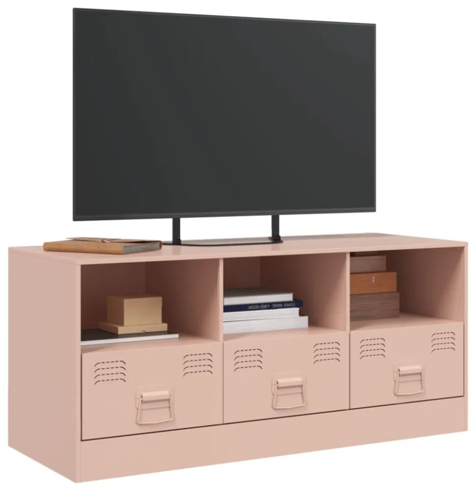 rózsaszín acél TV-szekrény 99 x 39 x 44 cm