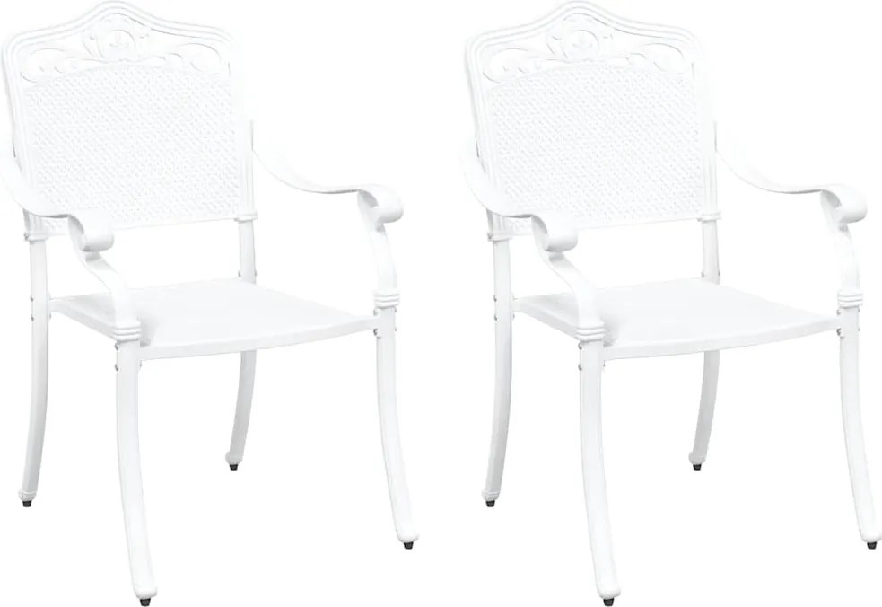 vidaXL Kerti Szék 2 pcs Fehér 55 x 55 x 92,5cm Alumínium