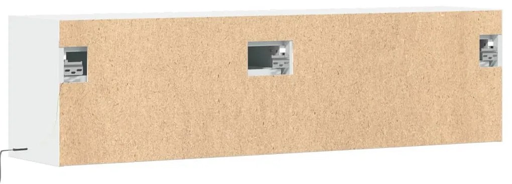 fehér falra szerelhető TV-szekrény LED-ekkel 140 x 31 x 38 cm
