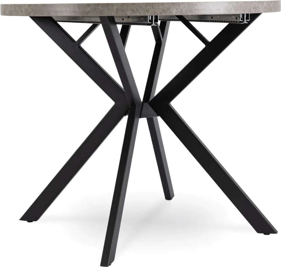 Stół DORIAN Rozkładany 80-160 cm Beton/Czarny
