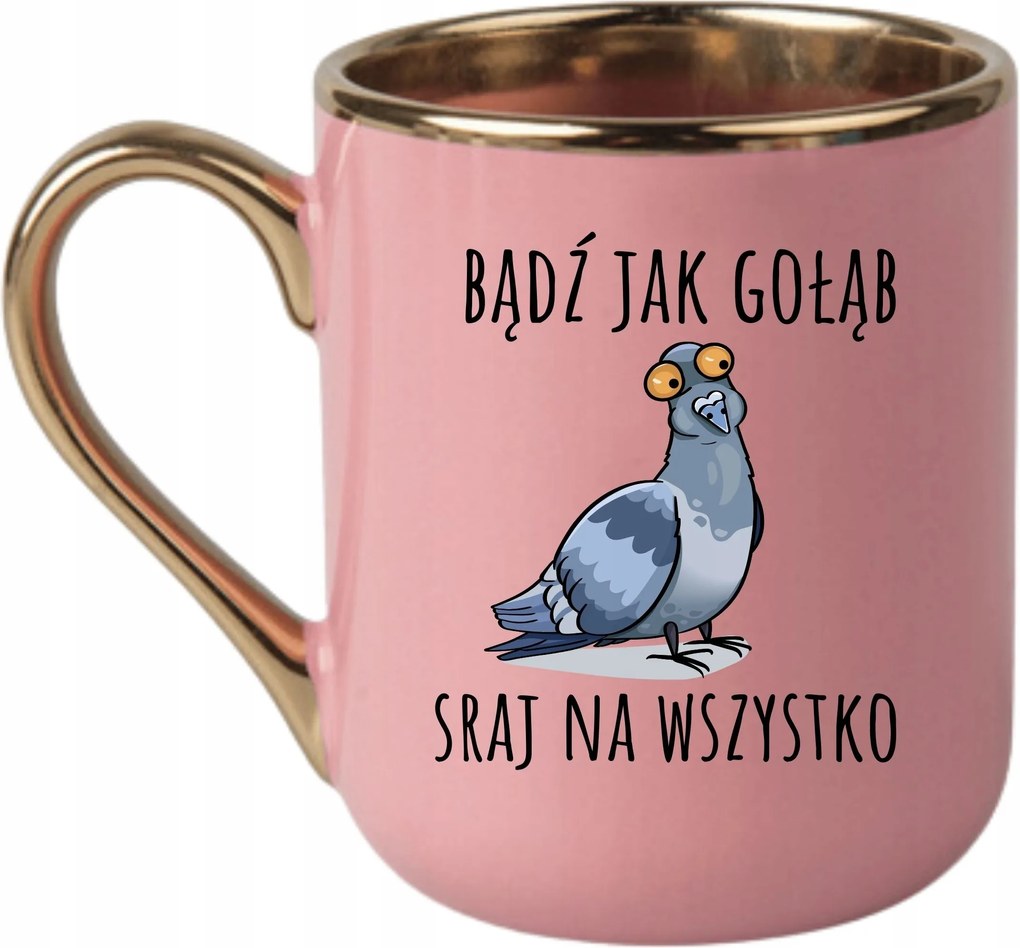 Bögre Elegáns Rózsaszín Arany Rant Vicces Ajándék Vagy Mint Egy Galamb