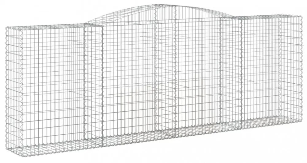 vidaXL 4 db íves horganyzott vas gabion kosár 400x50x140/160 cm