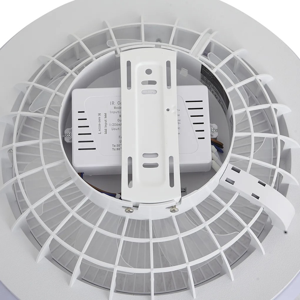 Mennyezeti ventilátor fehér LED RGB-vel, fényerőszabályzóval és távirányítóval - Clamo