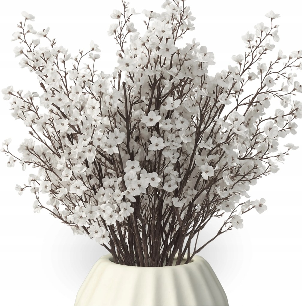 Nagy Csokor Mesterséges Cseresznyevirágok, Mint Élő Levelek Gallyak Dekoratív Váza