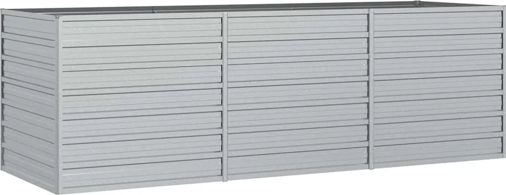 vidaXL ezüstszínű horganyzott acél kerti magaságyás 240 x 80 x 77 cm