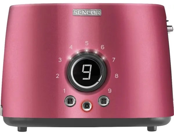 Sencor - Kétnyílásos kenyérpirító melegítőrácssal 1000W/230V rózsaszín