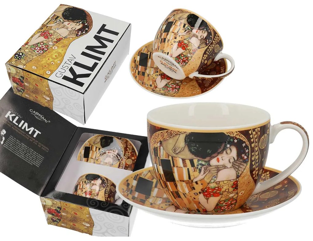 Klimt porcelán teás csésze 250 ml A csók