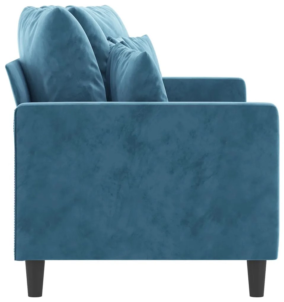 vidaXL kétszemélyes kék bársony kanapé 140 cm