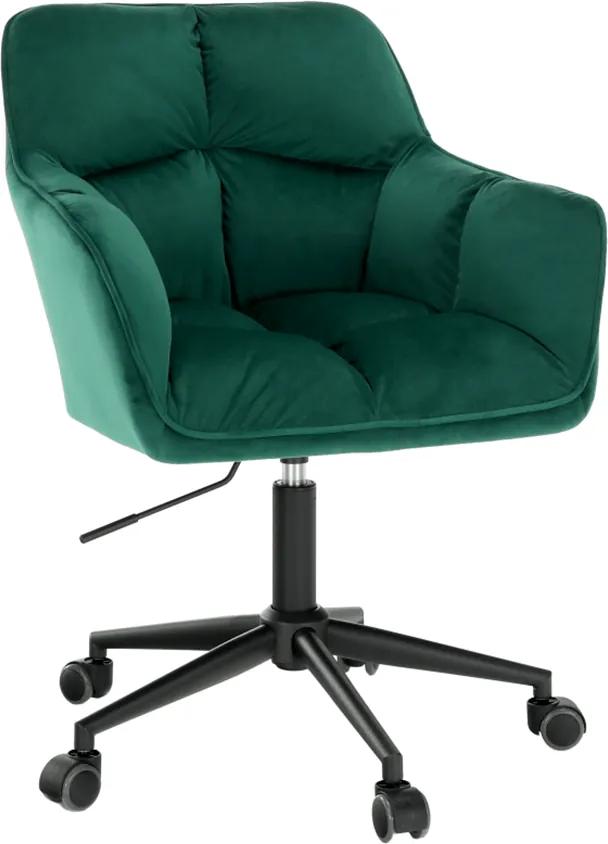 Irodai szék, smaragd selymes szövet/fém, HAGRID
