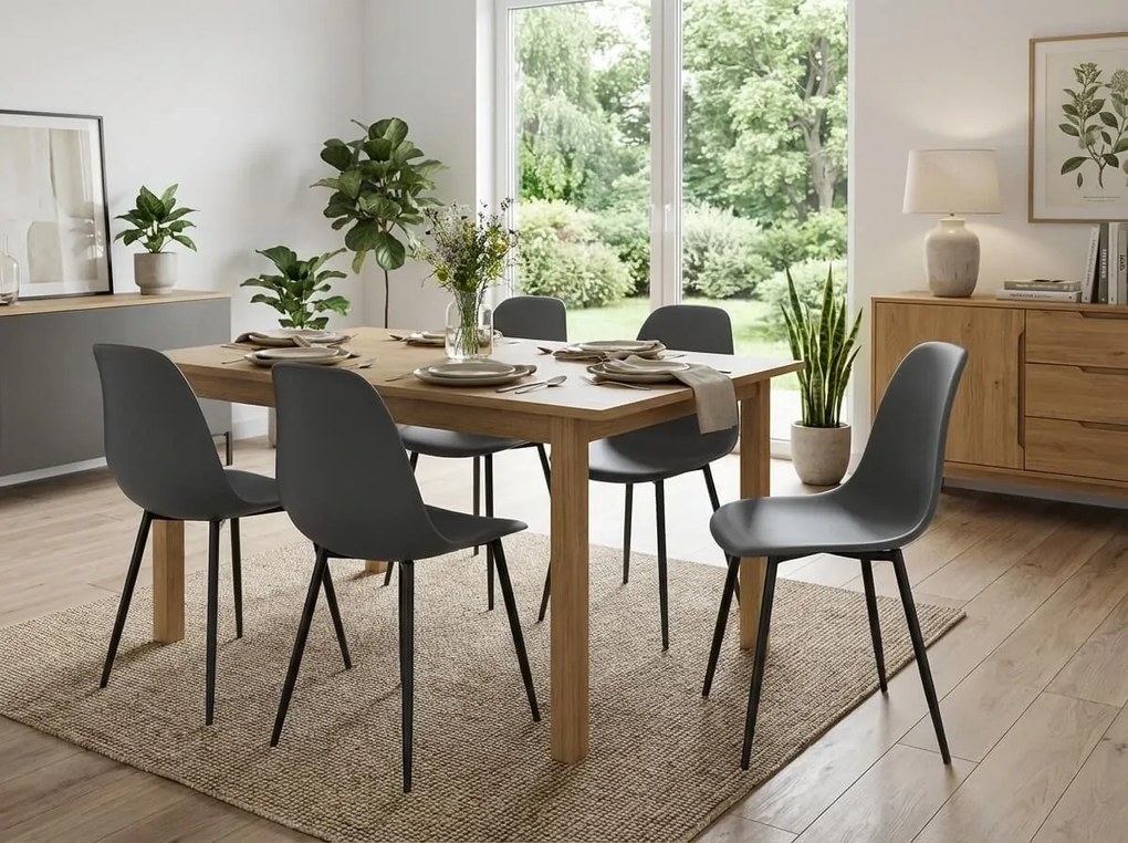 OSAKA sötétszürke szék fekete lábakkal