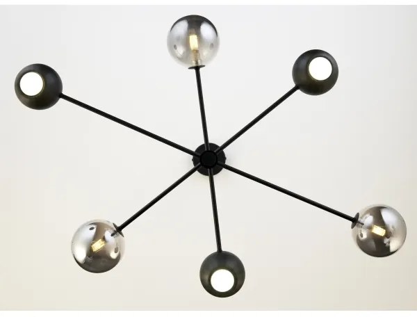 Jupiter 1974 - Csillár rúdon MOKA 3xGU10/10W/230V + 3xG9/10W/230V fekete/króm