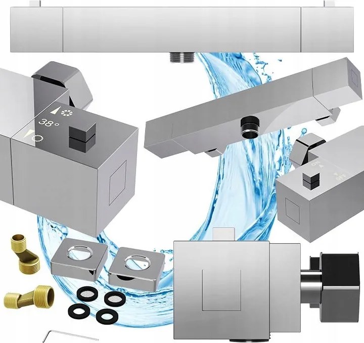 Termosztátos Zuhany Csaptelep Zuhany Ezüst Fürdőszoba Csaptelep Tugela