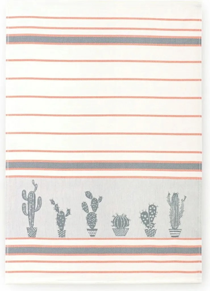 Konyhai törlőkendő 50x70 Arizona fehér szürke narancssárga kaktuszok