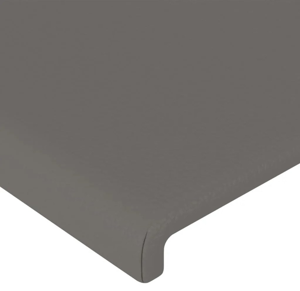 szürke műbőr LED-es fejtámla 180x5x118/128 cm