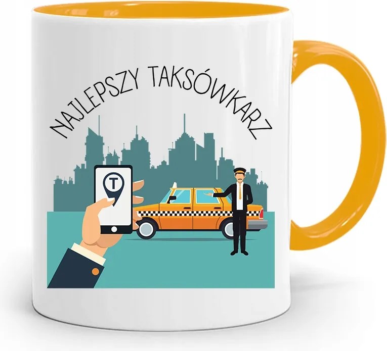 Sárga Bögre Taxisofőrnek A Legjobb Taxisofőr fényképes nyomtatással
