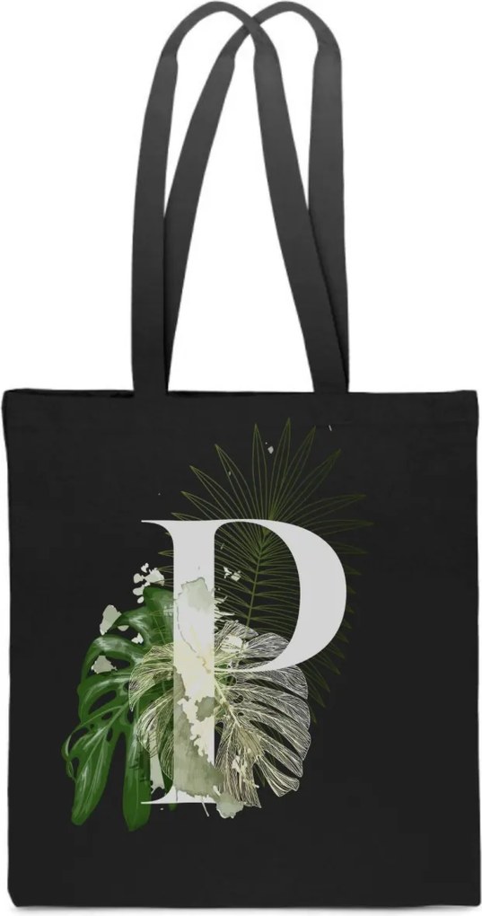 Öko Táska Pamut fekete P Betűvel Paulina Pola Patrícia TT_331_cz