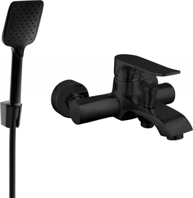 Mexen Pecos R62 fürdőkád csaptelep zuhanykészlettel, fekete - 7273R62-70
