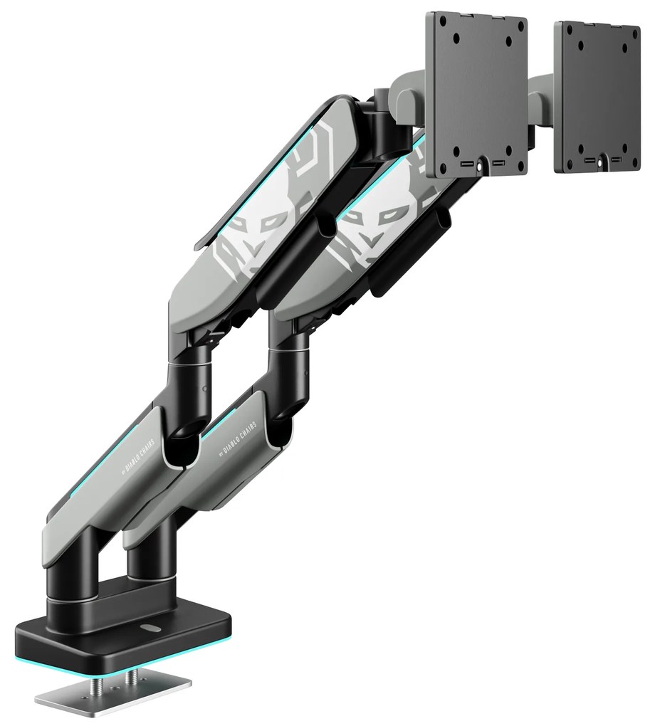 Képernyőállvány két 49 hüvelykes monitorhoz, szürke-fekete RGB X-Arm Dual