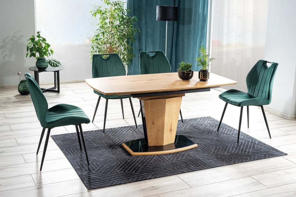 MAZZONI EXPORT ARNO Zöld (Bluvel 78 szövet) - MODERN KÁRPITOZOTT ÉTKEZŐSZÉK NAPPALIBA/ÉTKEZŐBE VELVET FOGANTYÚVAL