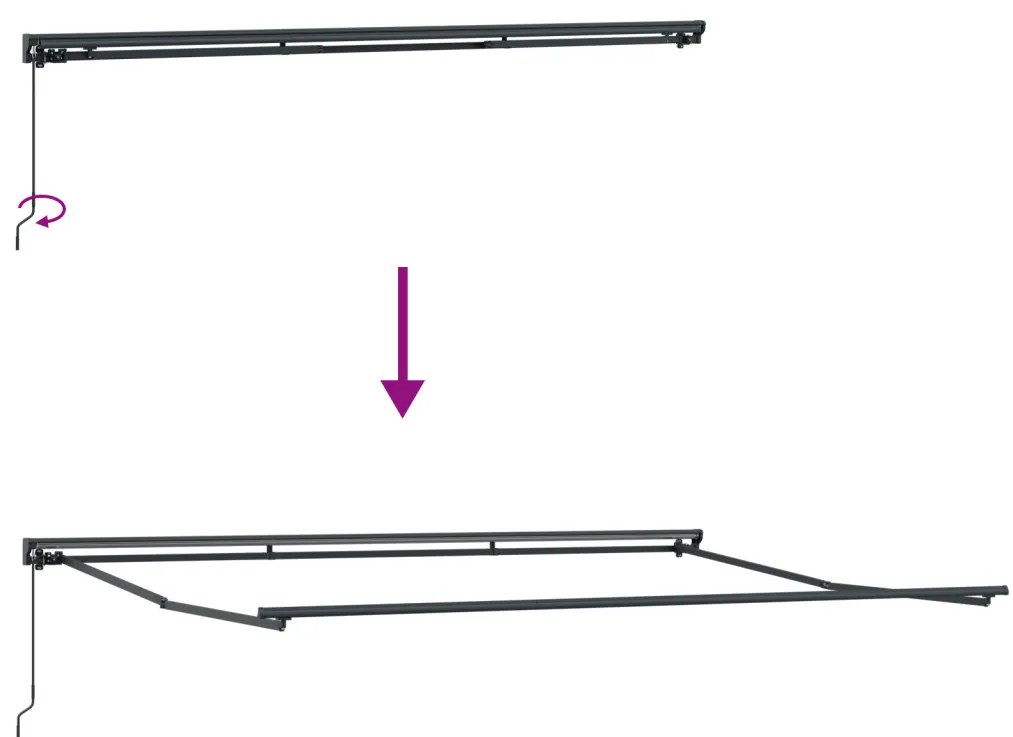 Kézi Retró Napernyő Piros és Fehér Csíkokkal 450x300 cm