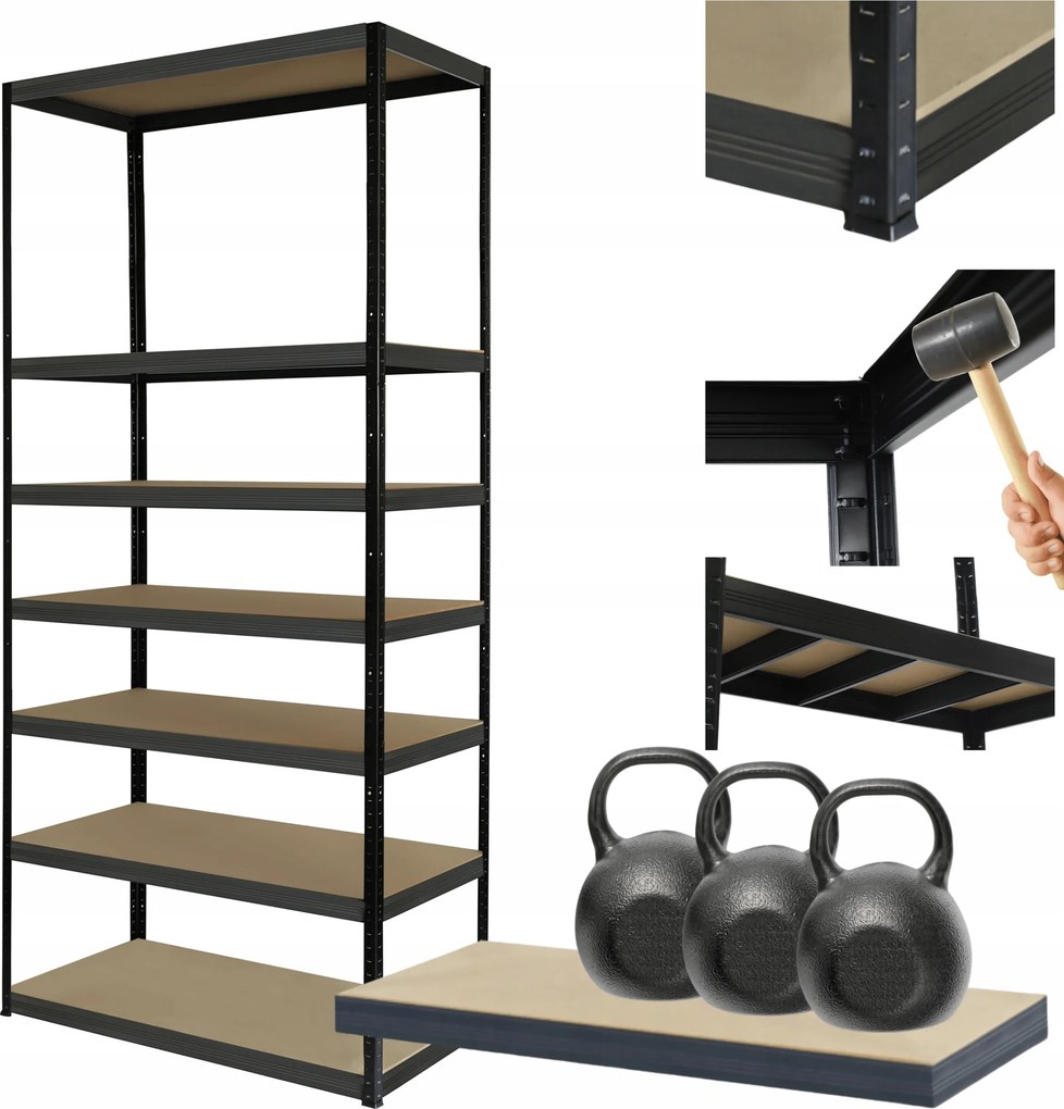 Tárolószekrény fém állvány Helios 270x120x35cm 7Px350kg 300EZER Komb