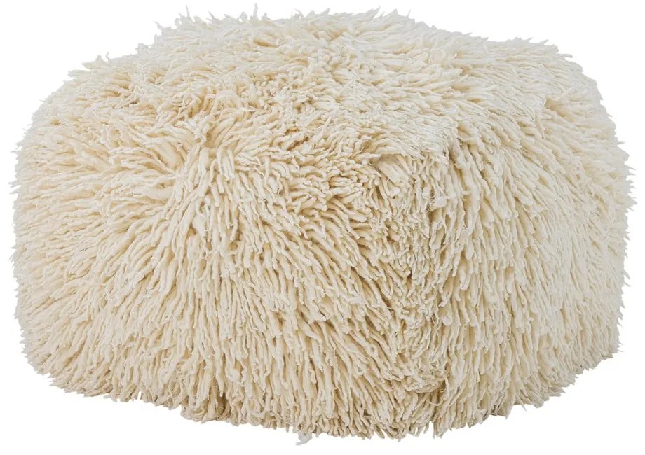 Krémszínű gyapjú puff Lomba – Bloomingville