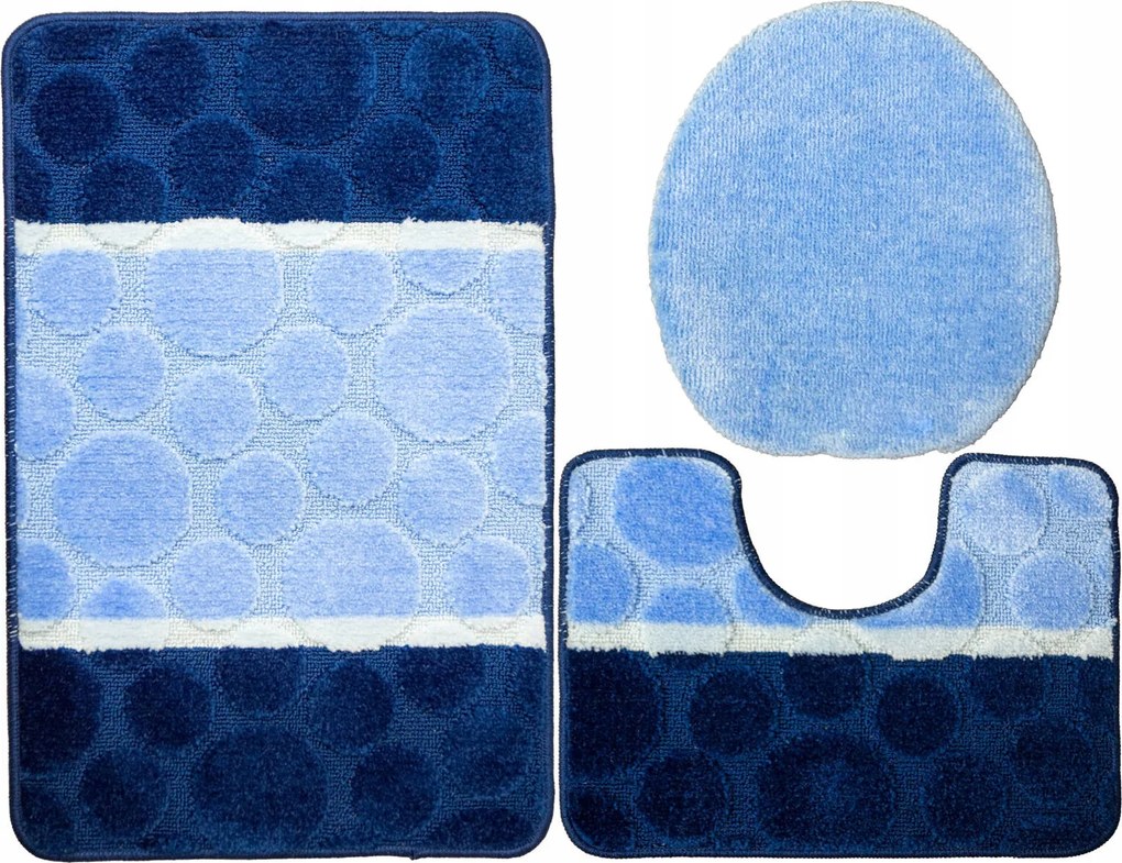 Siena 3 részes Csúszásgátló Fürdőszobaszőnyeg Szett Wc-párnával