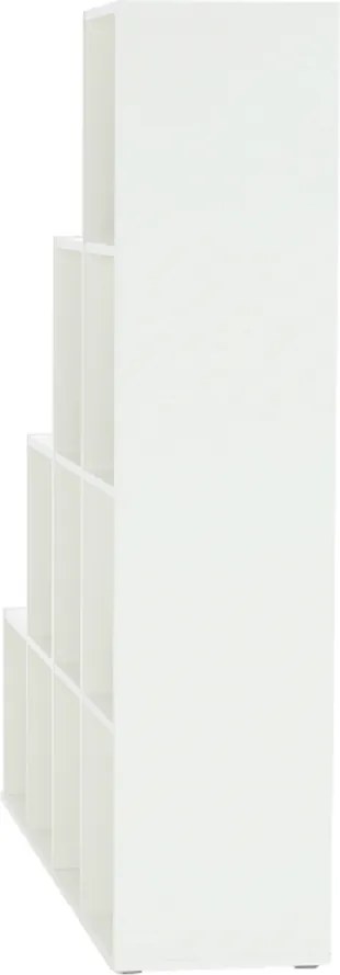 könyvespolc piramis, fehér, laminált DTD, NORAH