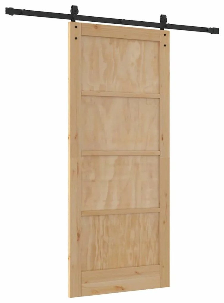 Csúszó Ajtó Természetes és fekete 86 x 198.5 cm