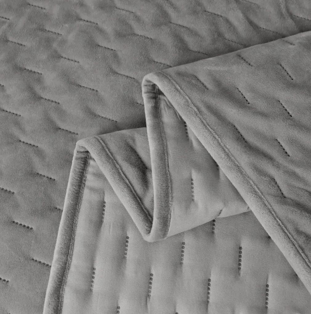 Bársony ágytakaró ASTRALIA, szürke Méret: 200 x 220 cm