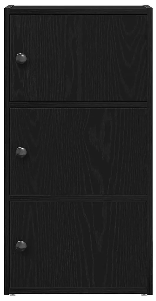 Könyvespolc fekete tölgy 40x24x77 cm Gépesített fa