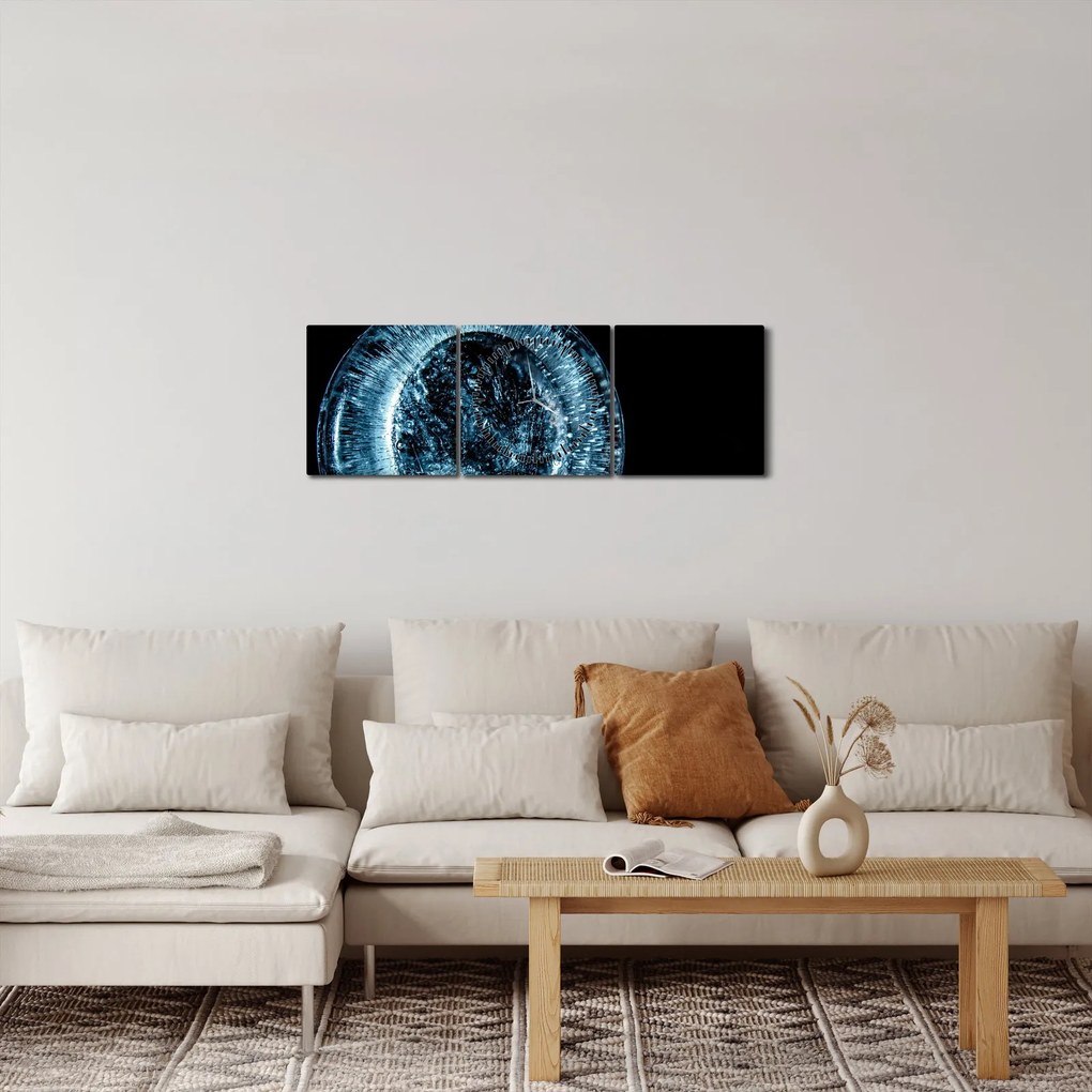 Egy jég csepp képe (órával) (90x30 cm)