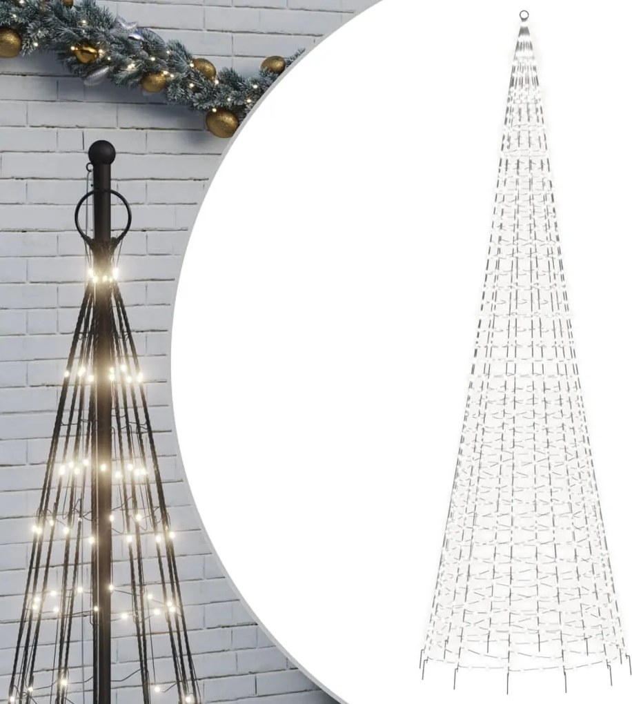 vidaXL hideg fehér LED karácsonyfa zászlórúdra 1534 LED 500 cm