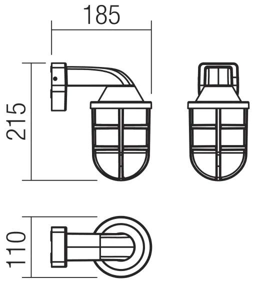 Redo 90207 - Kültéri fali lámpa CAGE 1xE27/28W/230V IP44 fekete