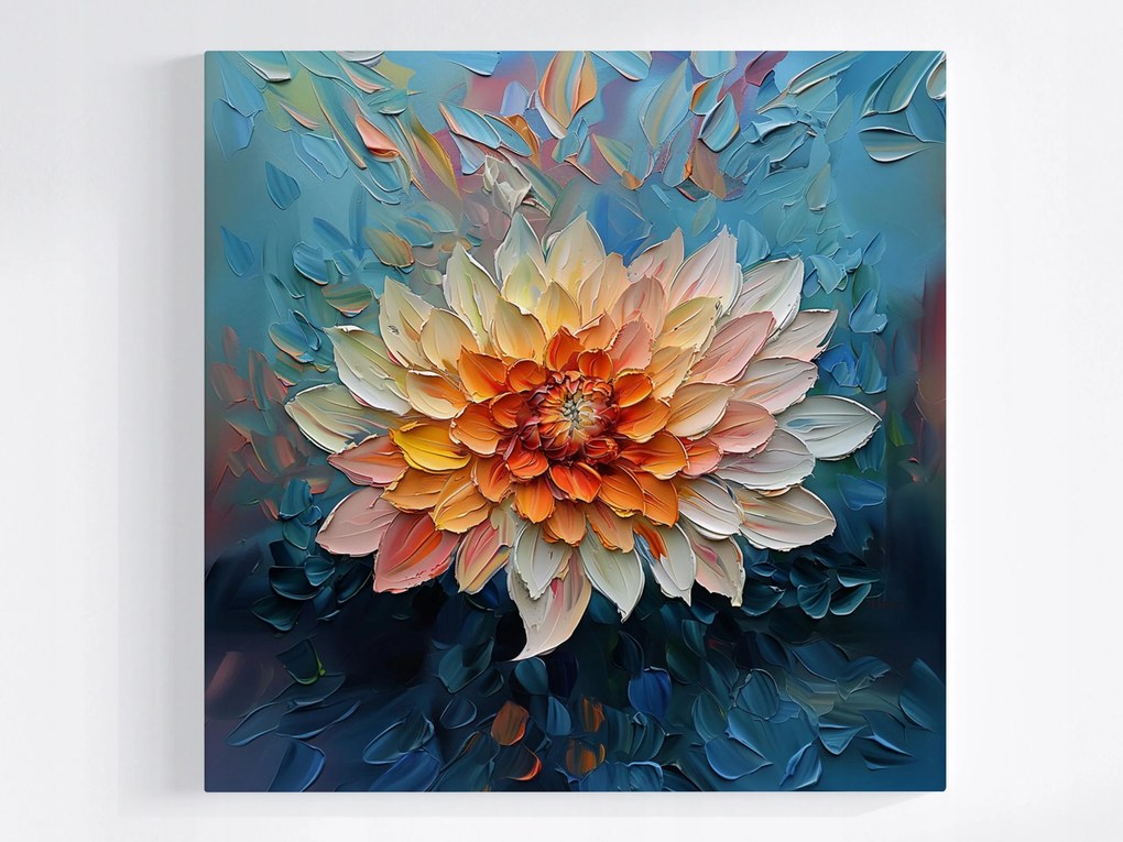 Vászonkép Canvas Természet Virág Dália Krizantém 3D Textúra 40x40