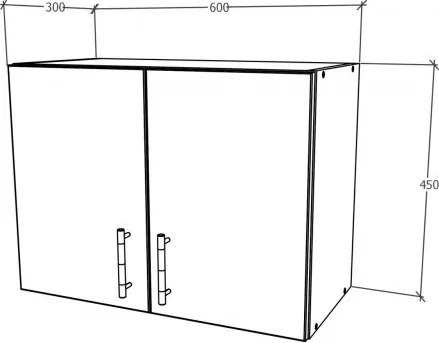 Benita 2 ajtós Felső konyhaszekrény Sonoma Tölgy-Fehér 60x30x45 cm