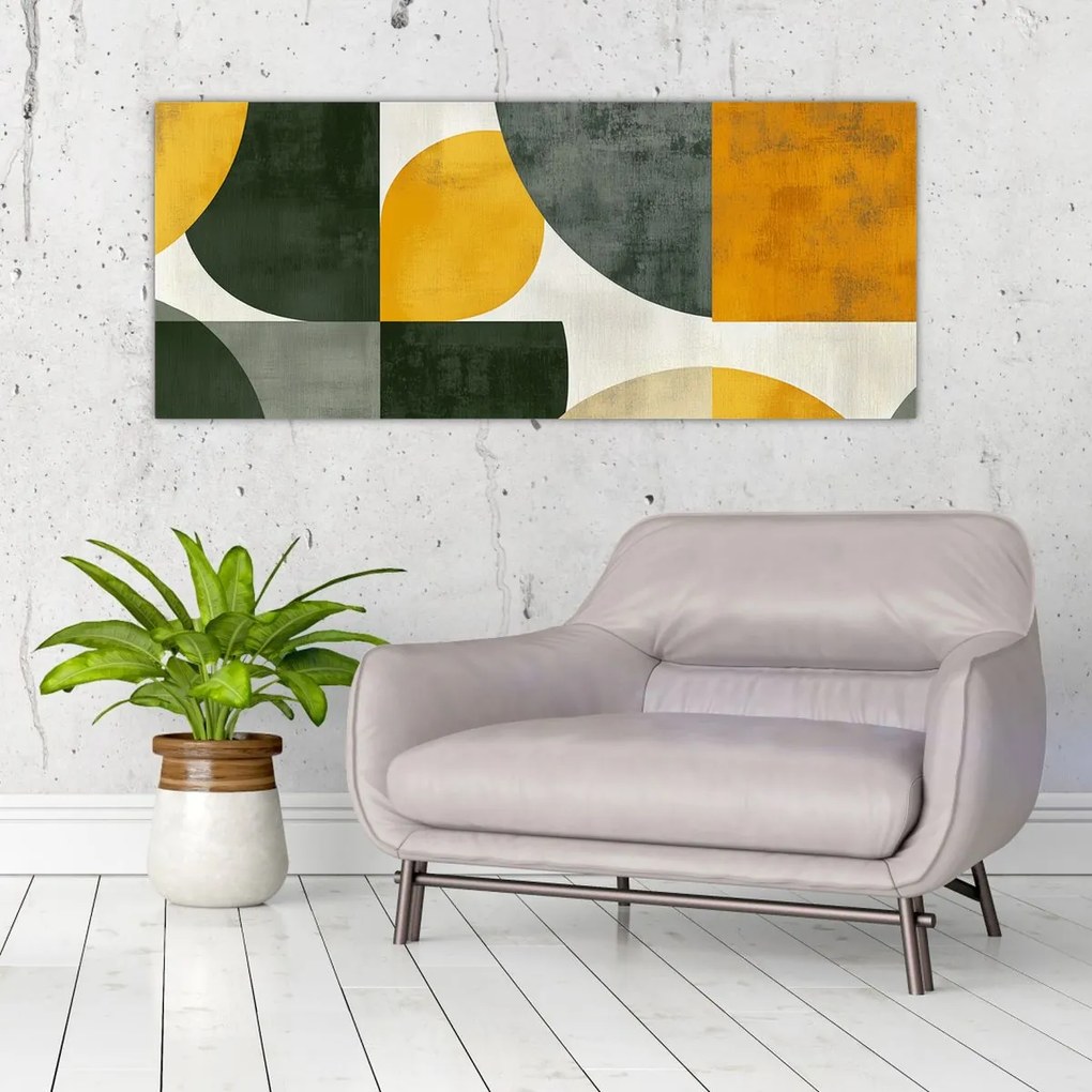 Kép - Olívazöld absztrakció (120x50 cm)