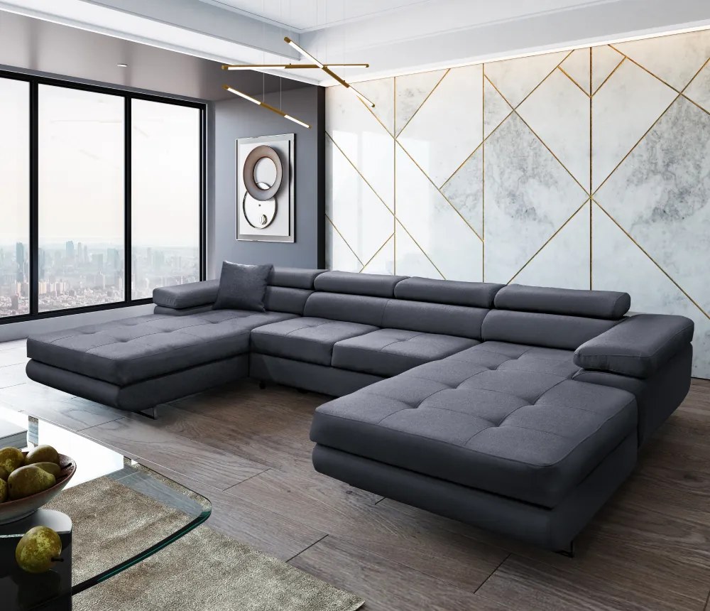 Univerzális ülőgarnitúra, szürke, AMARETA U