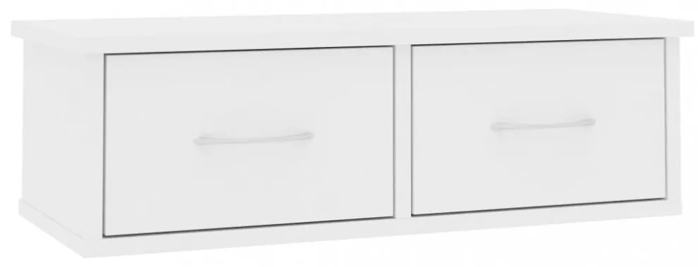 fehér szerelt fa falra szerelhető fiókos polc 60 x 26 x 18,5 cm