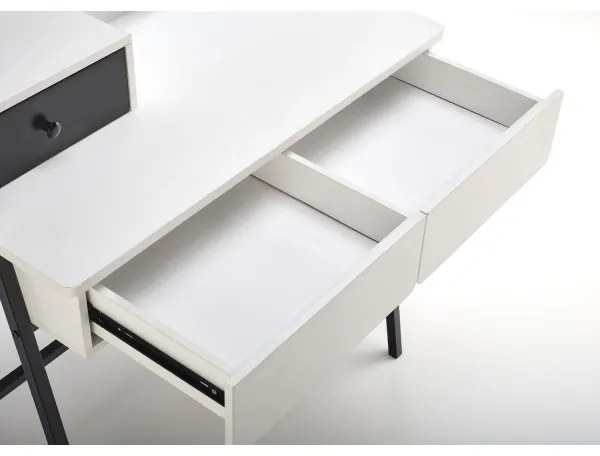 Öltözködő asztal AGNES 120x80 cm fehér/fekete