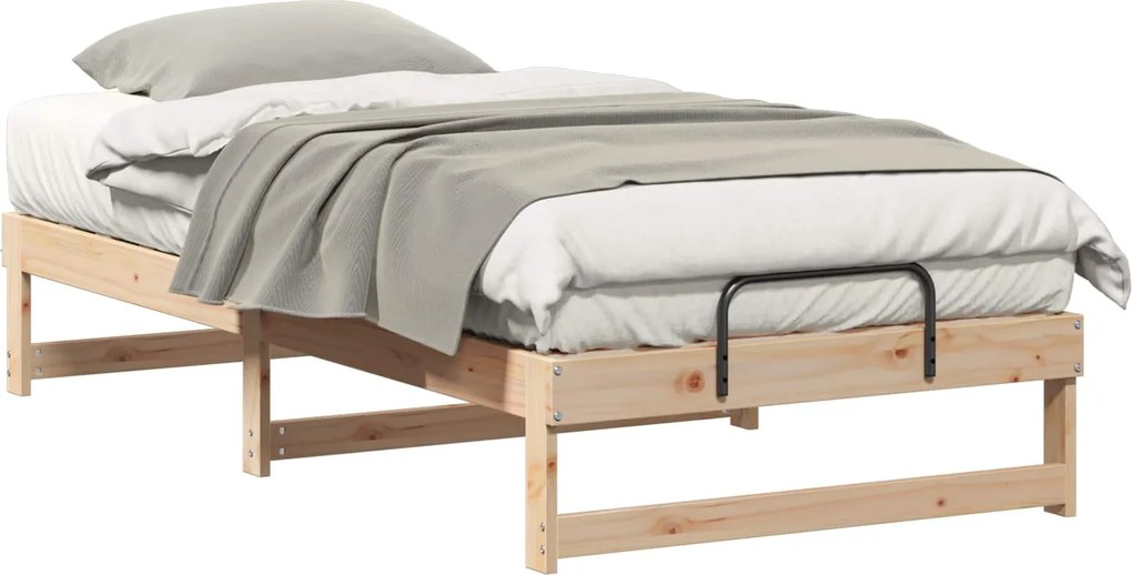 vidaXL Ágykeret Barna 90 x 200 cm Tömör fenyőfa