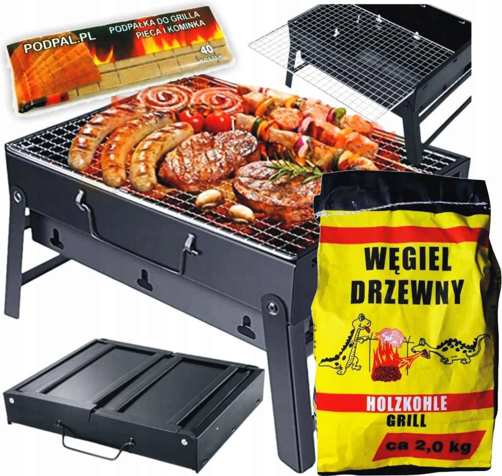 Turista Faszenes Kerti Grill Szett |összecsukható |+ Grill Tartozékok