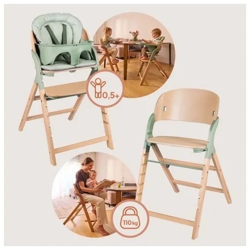 Lionelo - MEGAN 3 az 1-ben gyerek etetőszék, Green Wood