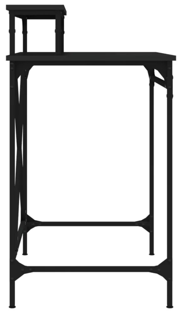 fekete szerelt fa és vas íróasztal 80 x 50 x 90 cm