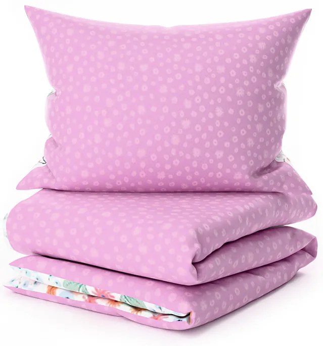 Krepp ágynemű kiságyba Renforcé LUNETTA rózsaszínű Ágyneműhuzat mérete: 45 x 65 cm | 90 x 140 cm