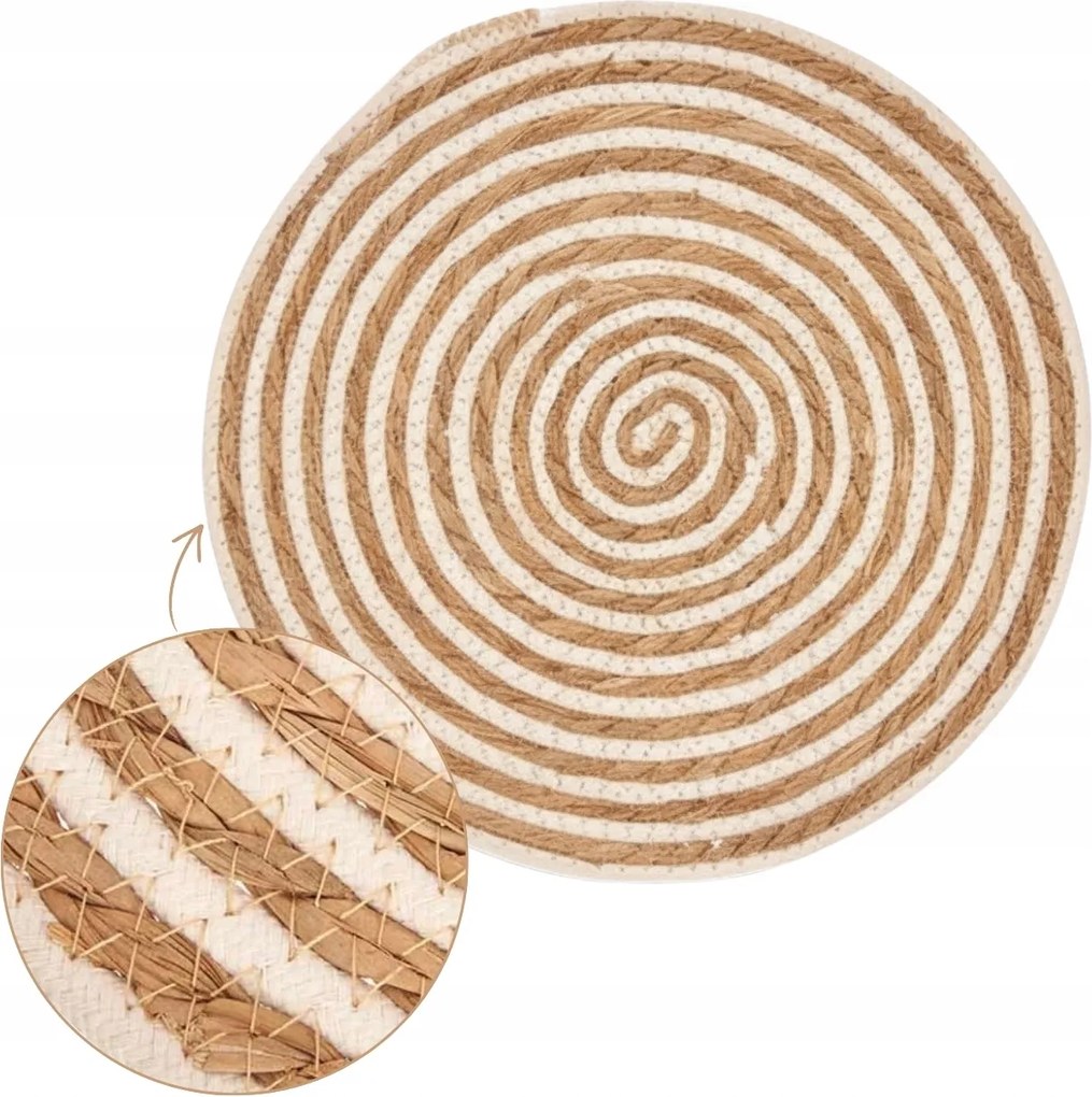 Kerek alátét 35 cm juta és védőkrém étkezőasztalhoz dekoratív
