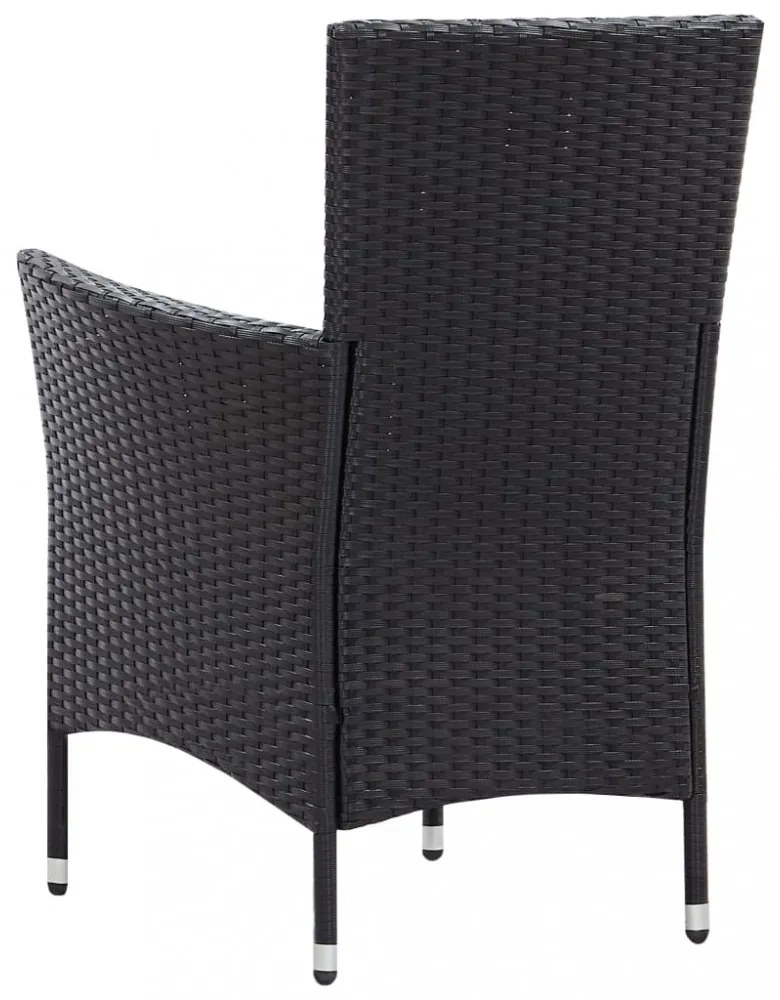 7 részes fekete kültéri polyrattan étkezőgarnitúra