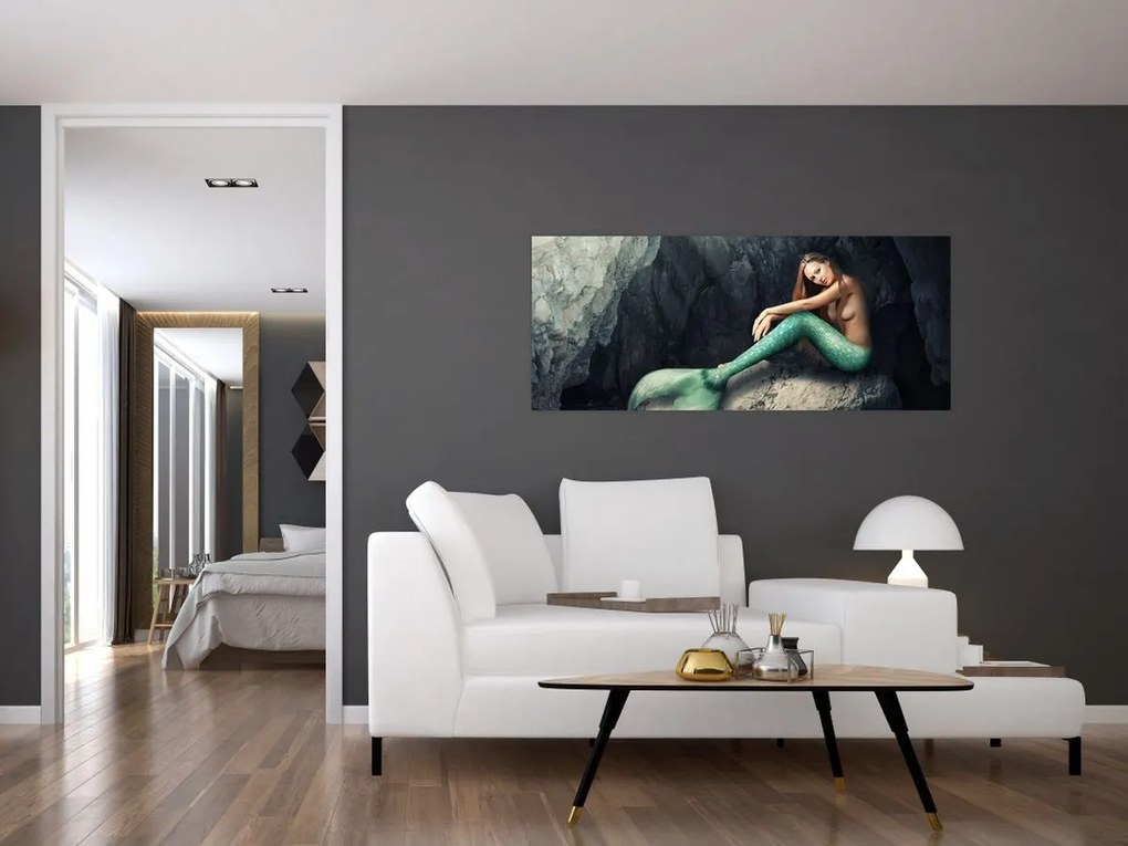 Kép - Hableány a sziklán (120x50 cm)