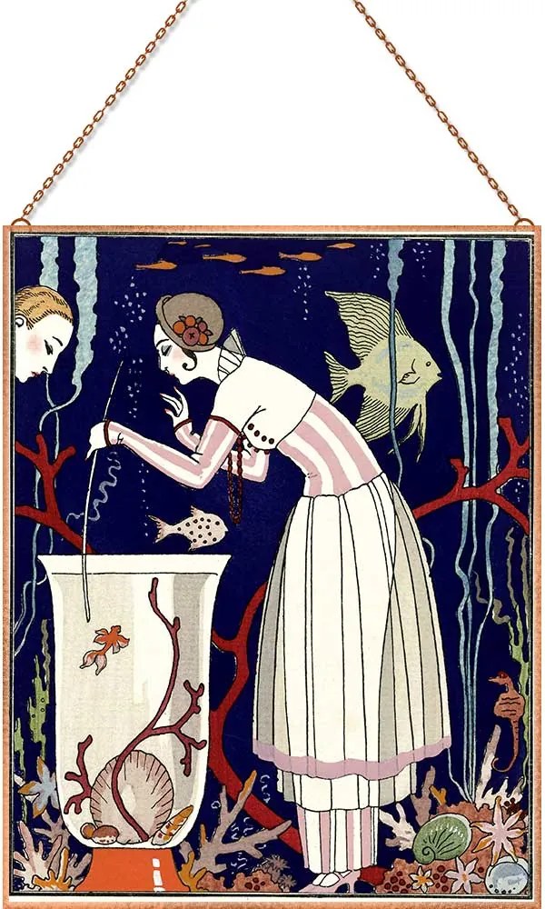 George Barbier - L’étourdissant petit poisson Robe d’été üvegkép, f