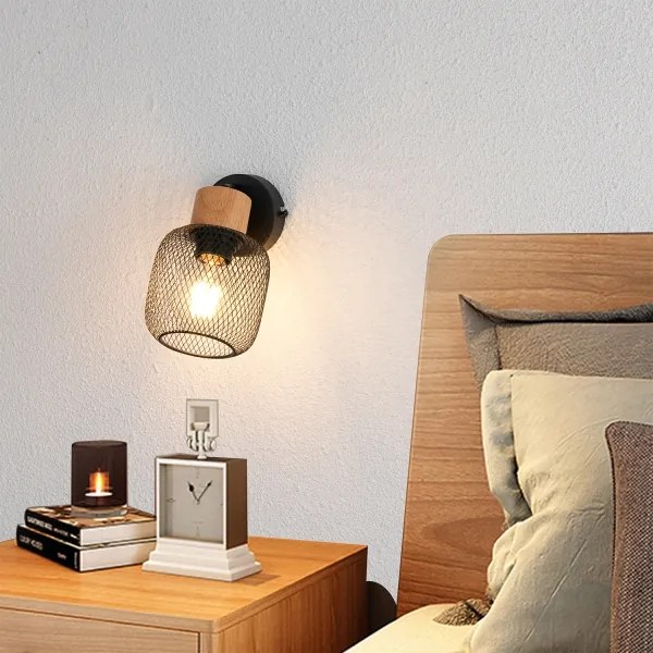 Brilagi - BASKLITE falra szerelhető spotlámpa 1xE27/15W/230V fa/fekete